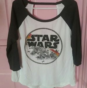 NWOT Star Wars juniors open back baseball tee